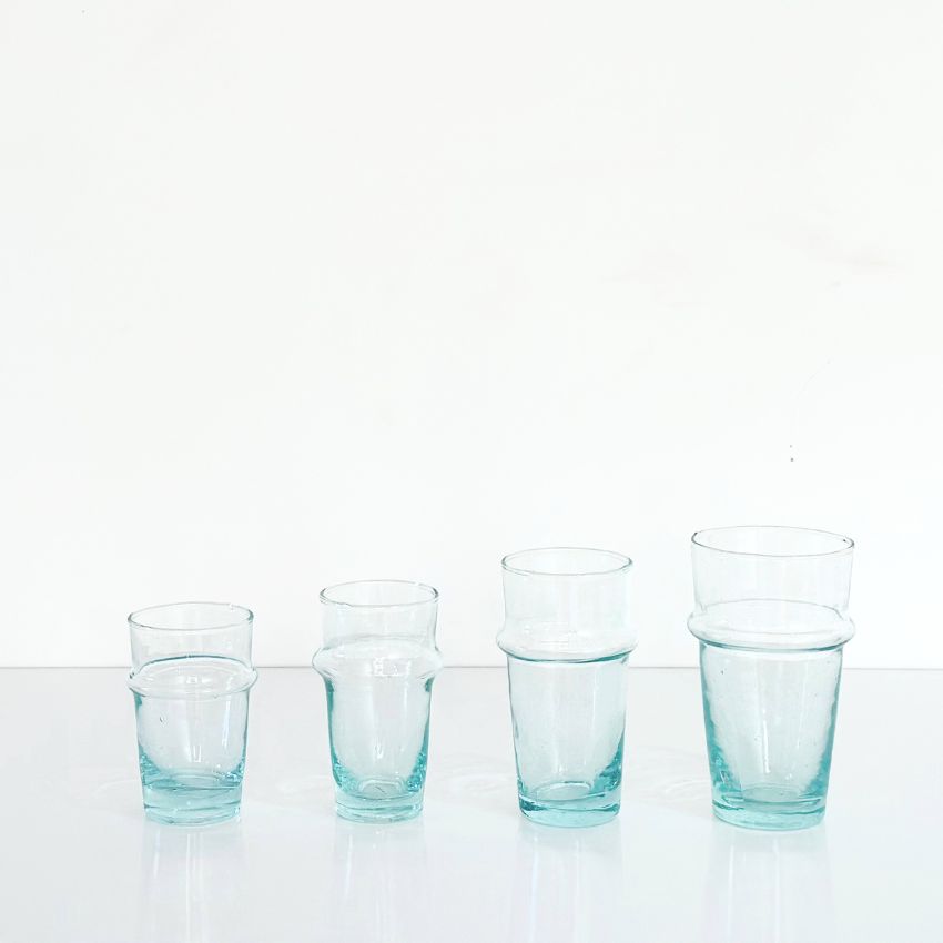 Moroccan Handblown Beldi Glasses - Clear