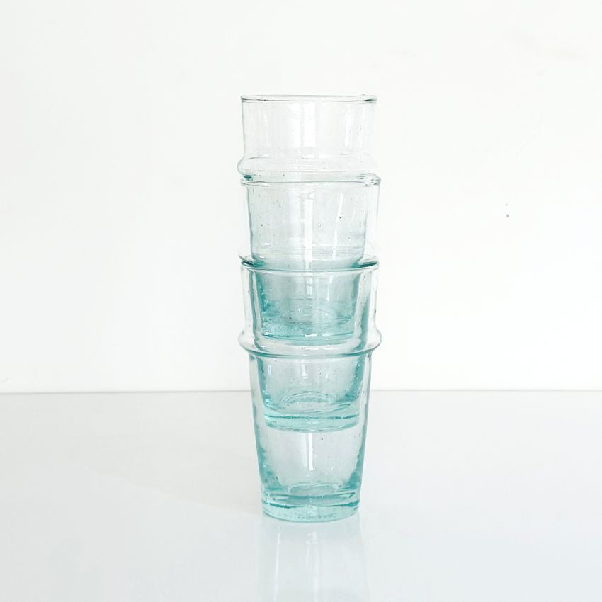 Moroccan Handblown Beldi Glasses - Clear